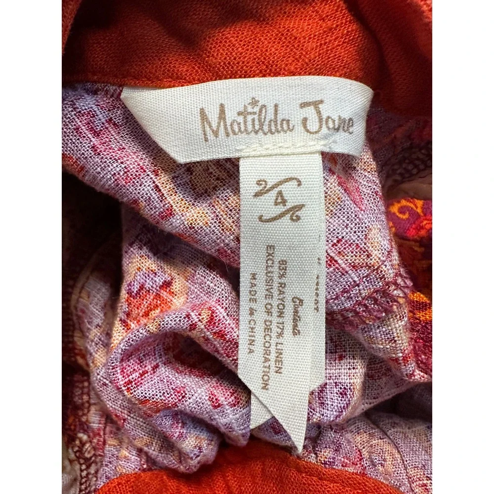 Matilda Jane Kids Girls‎ 4 Floral Print Ruffle Hem Dress Bloomers Set